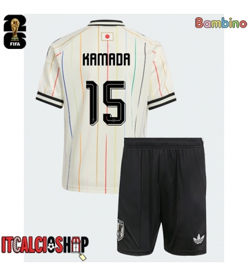 Giappone Daichi Kamada #15 Seconda Maglia Bambino Mondiali 2026 Manica Corta (+ Pantaloni corti)